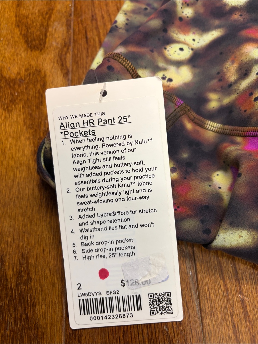 075. Lululemon Align HR Pant with Pockets 25" Soft Focus Splatter Green 2 NWT - Picture 2 of 8